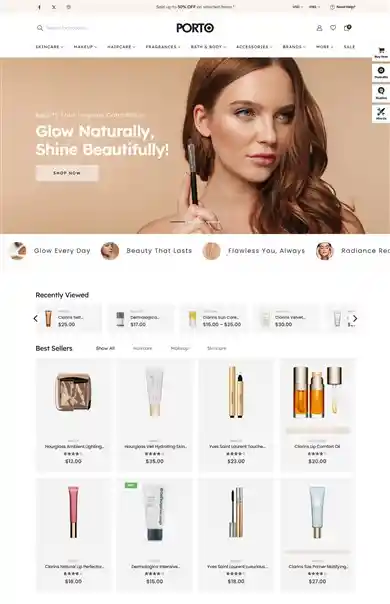 Porto: Mẫu Website Mỹ Phẩm Chuyên Nghiệp - Chuẩn SEO Google